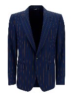 Blazer a righe in lana