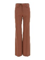 Pantaloni palazzo in lana grain de poudre