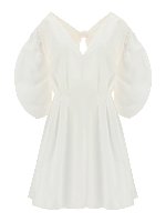 Abito in cotone con manica a sbuffo
