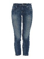 Jeans skinny crop in denim slavato