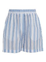 Shorts vita alta in lino a righe