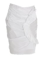 Gonna in cotone con drappeggio