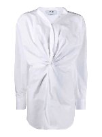 Blusa in cotone con drappeggio