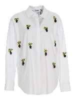 Camicia in cotone con ricamo uva