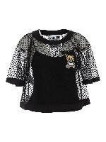 Top in plumetis con ricamo Teddy