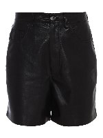 Pantaloni vita alta in pelle sintetica