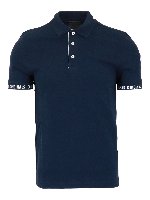 Polo blu in cotone stretch