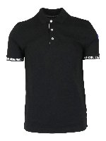 Polo nera in cotone stretch