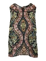 Top misto seta con stampa