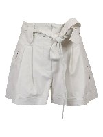 Shorts in finta pelle con pences