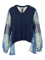 Pull con maniche in georgette