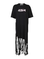 Abito a T-shirt con frange