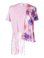 T-shirt a fiori con frange