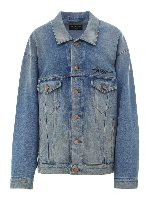 Giacca in denim di cotone lavaggio chiaro