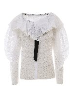 Camicia con ricami in pizzo sangallo