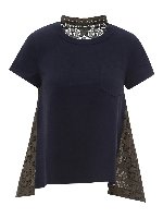 T-shirt con dettagli in pizzo