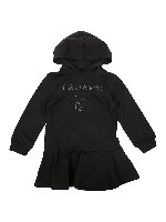 Abito con logo in paillettes