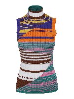 Top a collo alto multicolore