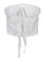 Top senza spalline in pizzo sangallo