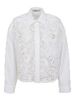 Camicia in popeline e macrame