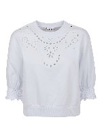 Felpa con dettaglio in sangallo