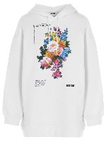 Felpa con cappuccio Blooming bianca