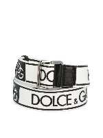 Cintura in nastro logato bianca