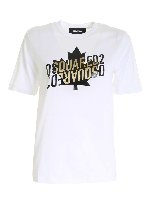 T-shirt in cotone bianco con stampa logo