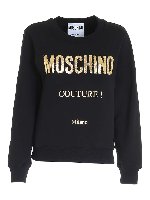 Felpa girocollo nera con logo