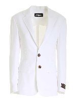 Giacca bianca con bottoni a contrasto