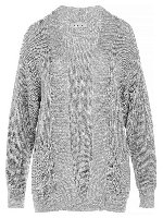 Cardigan lurex argento