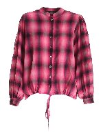 Camicia fucsia stampa check