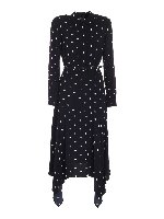 Abito blu e bianco motivo geometrico