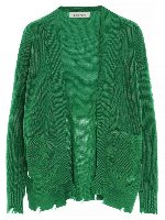 Cardigan verde con orlo destroyed