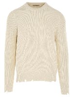 Maglione beige con orlo destroyed