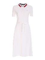 Abito bianco con colletto a contrasto