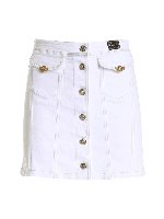 Gonna corta bianca con etichetta logo