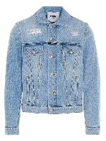 Giacca denim logo azzurra