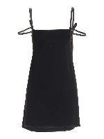 Mini abito nero con drappeggio