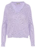 Maglione viola con orlo destroyed