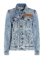 Giubbino denim logo azzurro