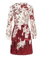 Abito stampa Oriental Toile de Jouy bianco e