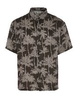 Camicia maniche corte palme verde