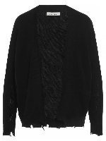 Cardigan nero con orlo destroyed