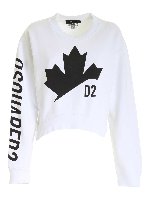 Felpa bianca con stampe logo