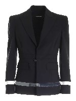 Giacca nera con inserti trasparenti