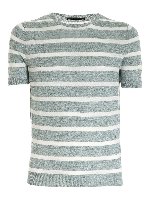 Maglia in lino verde e bianca