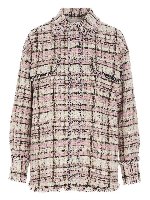 Giacca-camicia tweed crema e rosa