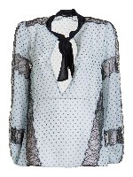 Blusa in seta a pois