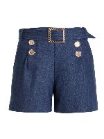 Shorts a vita alta in denim